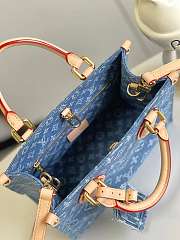 Louis Vuitton LV OnTheGo PM Monogram Denim size 25×19×11.5cm - free LV necklace - 5