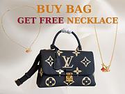 Louis Vuitton Black Bicolor Giant Empreinte Leather Madeleine BB Shoulder Bag size 30x19.5x11cm - free LV necklace - 1