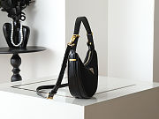 Prada Arqué Leather Shoulder Black Bag size 22.5x18.5x6.5cm  - free Prada necklace - 4