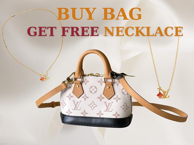 Louis Vuitton Nano Alma bag in Monogram Dune canvas size 18x12x8cm - free LV necklace - 1