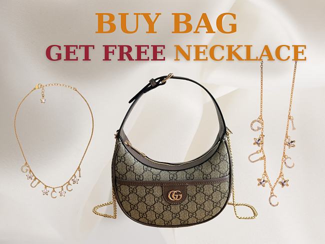 Gucci Ophidia GG Super Shoulder Bag size 20x14.5x4cm - free Gucci necklace - 1