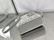 Dior Gray Mini Crystal Embellished Satin Lady Dior Grey size 17cm - free Dior necklace - 3
