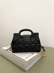Dior Jolie Top Handle Mini Bag Black Cannage Lambskin size 18.5x8.5x13cm - free Dior necklace - 5