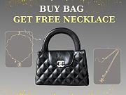 Chanel Black Quilted Aged Calfskin Mini Kelly Bag Aged Silver Hardware size 13x19x7cm - free Chanel necklace - 1