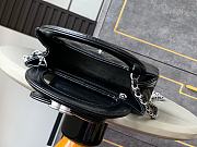 Chanel Black Quilted Aged Calfskin Mini Kelly Bag Aged Silver Hardware size 13x19x7cm - free Chanel necklace - 5