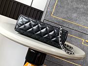 Chanel Black Quilted Aged Calfskin Mini Kelly Bag Aged Silver Hardware size 13x19x7cm - free Chanel necklace - 4