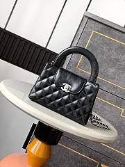 Chanel Black Quilted Aged Calfskin Mini Kelly Bag Aged Silver Hardware size 13x19x7cm - free Chanel necklace - 3