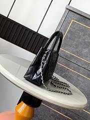 Chanel Black Quilted Aged Calfskin Mini Kelly Bag Aged Silver Hardware size 13x19x7cm - free Chanel necklace - 2