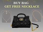 Dior Jolie Top Handle Mini Bag Black Cannage Lambskin size 18.5x8.5x13cm - free Dior necklace - 1