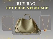 Louis Vuitton Bella Tote Mahina Leather Rosemary Green size 32x23x13cm - free LV necklace - 1