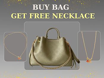 Louis Vuitton Bella Tote Mahina Leather Rosemary Green size 32x23x13cm - free LV necklace