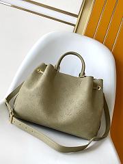Louis Vuitton Bella Tote Mahina Leather Rosemary Green size 32x23x13cm - free LV necklace - 3