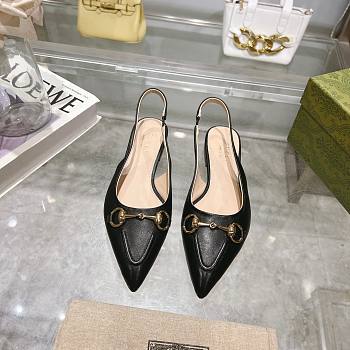 Gucci Flat Black Slingback Pumps