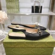 Gucci Flat Black Slingback Pumps - 4