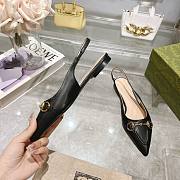 Gucci Flat Black Slingback Pumps - 3