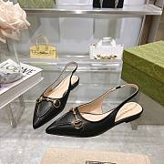 Gucci Flat Black Slingback Pumps - 2