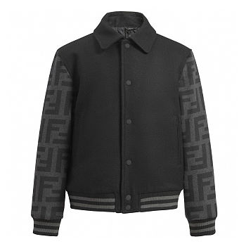 FD double-F monogrammed sleeve woolen bomber