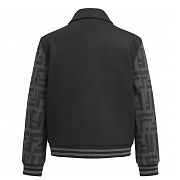 FD double-F monogrammed sleeve woolen bomber - 3