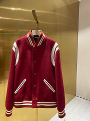 YSL SLP classic woolen lambskin baseball jacket - 1