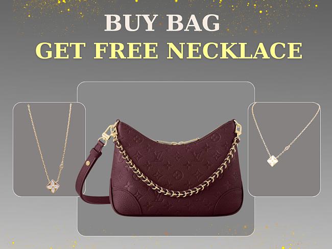 Louis Vuitton Boulogne PM Monogram Empreinte leather Grenat size 29x16x9.5cm - free LV necklace - 1