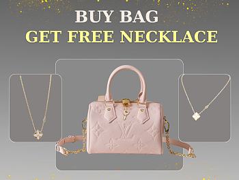 Louis Vuitton Nano Speedy  Monogram Empreinte Snowy Pearl size 20.5x13.5x12cm - free LV necklace