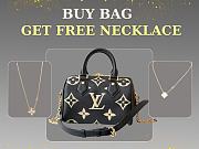 Louis Vuitton Speedy Bandouliere Monogram Empreinte Black Beige size 20.5x13.5x12cm - free LV necklace - 1