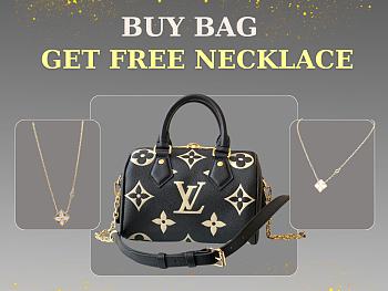 Louis Vuitton Speedy Bandouliere Monogram Empreinte Black Beige size 20.5x13.5x12cm - free LV necklace