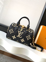 Louis Vuitton Speedy Bandouliere Monogram Empreinte Black Beige size 20.5x13.5x12cm - free LV necklace - 6