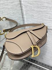 Dior Saddle Bag with Strap in warm taupe grained calfskin leather size 24×6×18cm - 6