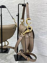 Dior Saddle Bag with Strap in warm taupe grained calfskin leather size 24×6×18cm - 5
