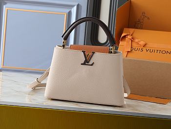 Louis Vuitton Capucines MM Galet / Tan / Chocolate size 31.05x20x11cm