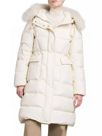 Moncler Ruvuma Long Down Jacket white color 