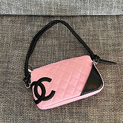 Chanel Cambon Pochette Quilted Leather Pink size 21x13x3cm - 1