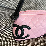 Chanel Cambon Pochette Quilted Leather Pink size 21x13x3cm - 6