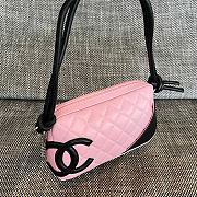 Chanel Cambon Pochette Quilted Leather Pink size 21x13x3cm - 3