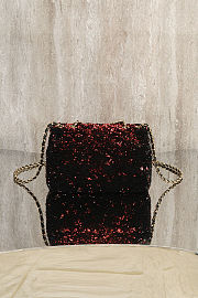 Chanel Sequin CC Small Single Flap Bag Black size 21x8x14cm - 6
