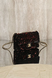 Chanel Sequin CC Small Single Flap Bag Black size 21x8x14cm - 3