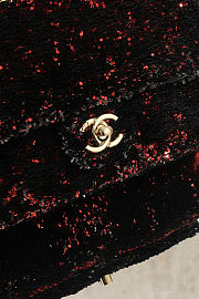 Chanel Sequin CC Small Single Flap Bag Black size 21x8x14cm - 5