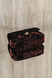 Chanel Sequin CC Small Single Flap Bag Black size 21x8x14cm - 2
