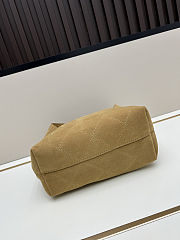 CHANEL Suede Stitched Hobo Beige 26x28x10cm - 6