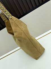 CHANEL Suede Stitched Hobo Beige 26x28x10cm - 5