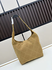 CHANEL Suede Stitched Hobo Beige 26x28x10cm - 4