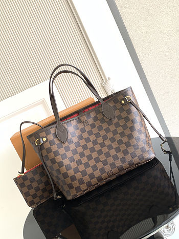 Louis Vuitton Neverfull Damier Ebene PM Brown size 29x21x12cm
