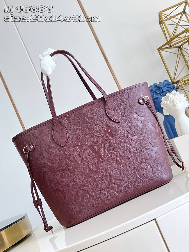 Louis Vuitton Neverfull MM Grenat size 31x28x14cm - 1