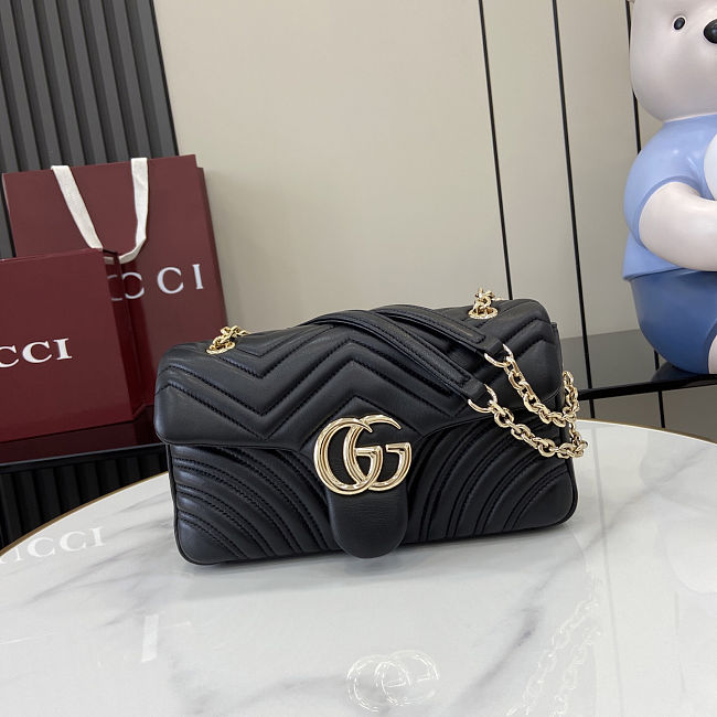 Gucci GG Marmont medium shoulder bag black size 26×15×7cm - 1