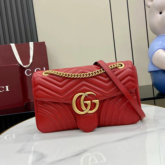 GG Marmont Rosso Ancora red leather size 26x15x7cm - 1
