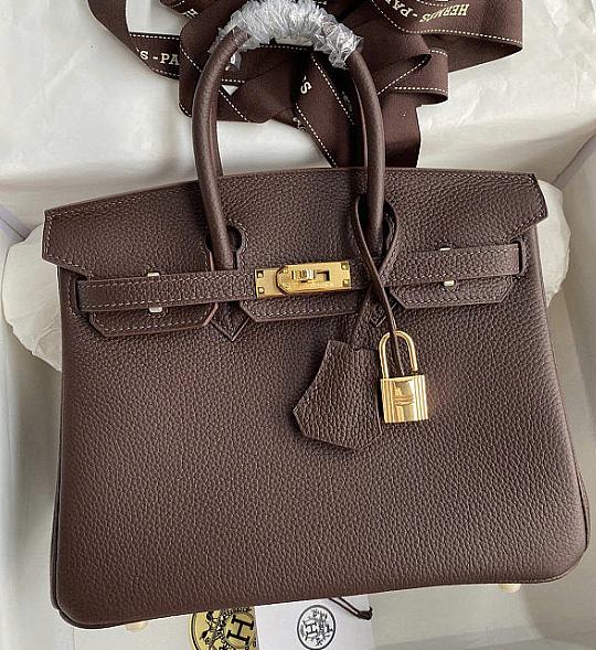 Hermes Birkin 25 Bag Brown Gold Togo 25cm - 1