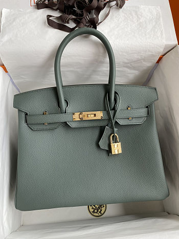 Hermes Birkin 25 Bag green Gold Togo 25cm
