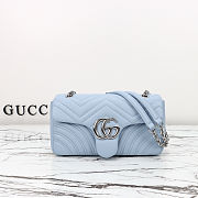 Gucci Marmont Leather Shoulder Bag Blue size 26x15x7cm - 1