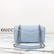 Gucci Marmont Leather Shoulder Bag Blue size 26x15x7cm - 6